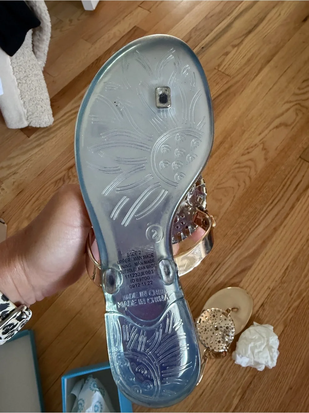 Jack Rogers shiny metallic